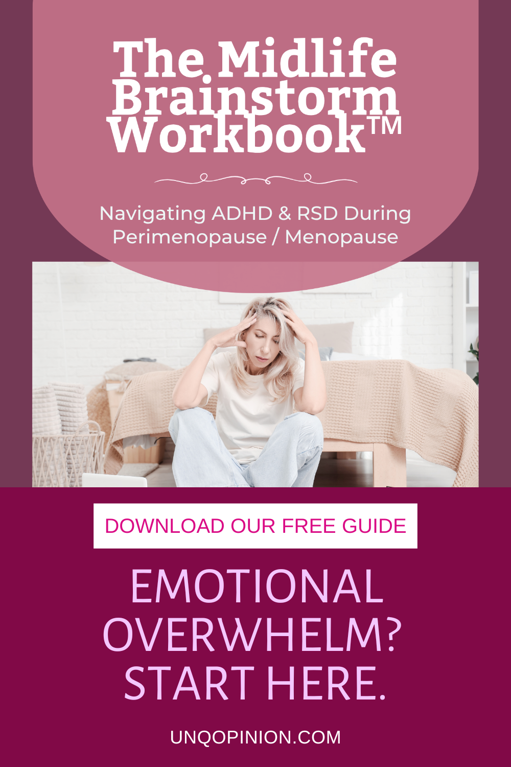 Midlife Brainstorm Workbook menopause pin design