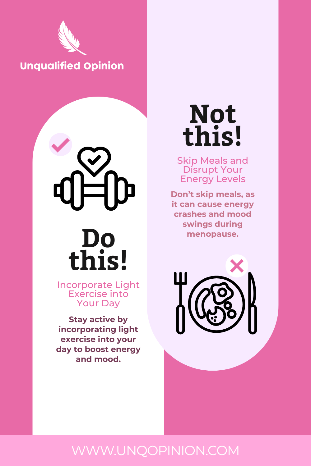 Do This Not This menopause tips pin design