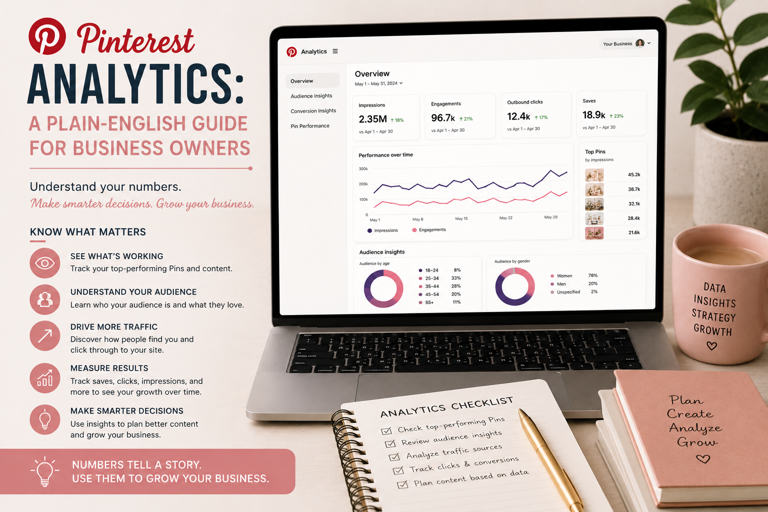 Analytics dashboard with charts and graphs